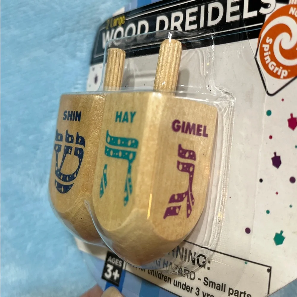 Rite Lite, Ltd - 2 Large Natural Wood Dreidels